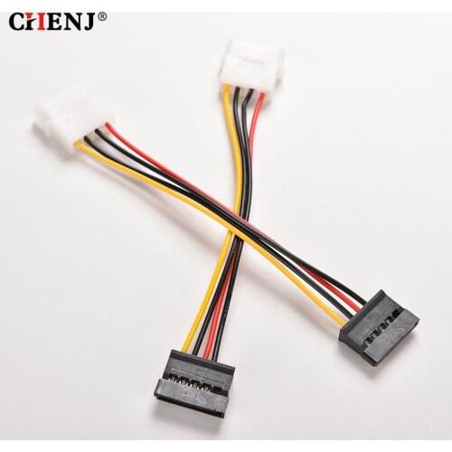2pcs/lot 4 Pin IDE Molex to 15 Pin Serial ATA SATA HDD Hard Drive Power Adapter Cables