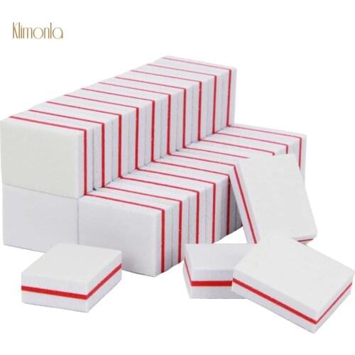 200pcs/lot Mini Sponge Sanding Buffing File 100/180 Grits White Nail Buffing Polish Block Pedicure Manicure Salon Art Tools