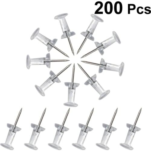 200Pcs Transparent Pushpins Map Push Tacks for School Home Office