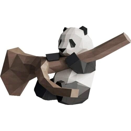 3D DIY panda on the tree Paper Model Animal Papercraft Home Decor Wall Decoration Puzzles Educational Kids Toys Birthday Gift