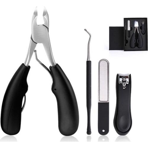 4pcs Nail Clipper Set Including Toenail Double Spring Pedicure Tool Nail File Nail Clipper Nail Cleaner