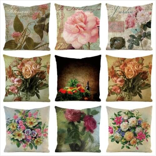 45cm*45cm **Rose** Inimitated Silk Fabric Throw Pillow Covers Couch Cushion Cover Home Decorative Pillows Pillow Case
