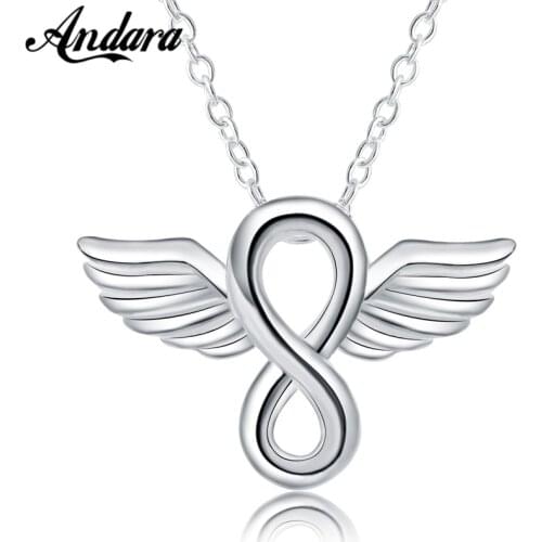925 Silver Necklace Angel Wings Love Pendant Necklace for Woman Wedding Wedding Gradual Gift