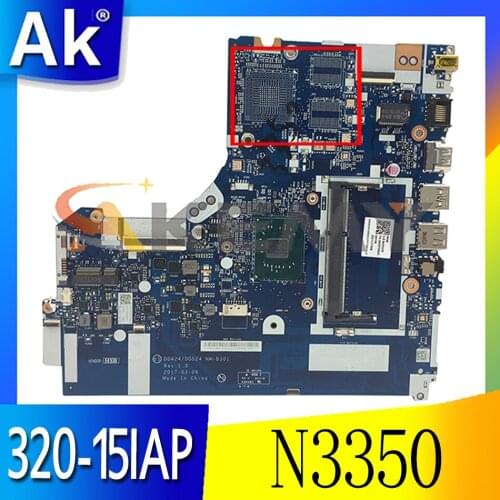 Akemy brand New For Lenovo 320-15IAP Laptop Motherboard DG424 DG524 NM-B301 Motherboard CPU N3350 DDR3 Free Shipping