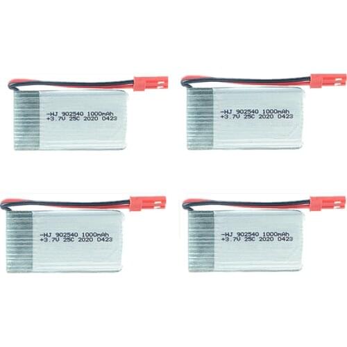 1S 3.7V 1000mah Lipo Battery 25C JST Plug Connector for Radiolink F110S Mini RC Drone Quadcopter Spare Parts
