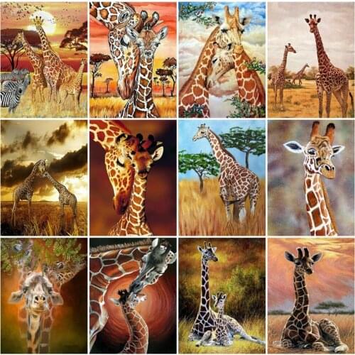 Evershine 5D Diamond Painting Animal Full Drill Diamond Embroidery Giraffe Cross Stitch Kit Picture Rhinestones Home Decor