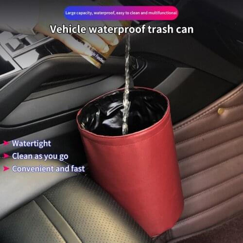 Car Storage Busket Interior Garbage Container For Waste Organizer Holder Waterproof Rubbish Bin Trash Bin Folding Auto Accessory