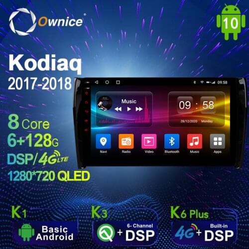 Ownice 6G+128G Android 10.0 Car Multimedia Radio Player for Skoda Kodiaq 2017 2018 Auto video Head Unit 4G LTE Support SPDIF