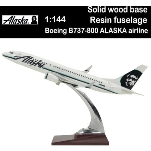Boeing B737-800 big 32cm ALASKA airlines 1/144 SCALE airplane model toys aircraft diecast plastic alloy plane gifts for kids