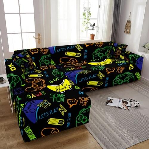 Gamepad Sofa Cover for Living Room Stretch Slipcovers Sectional Funny Couch Cover 3 Seater funda de sofá L Shape Sofa Need 2pc