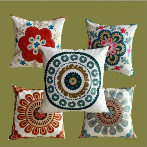 New national style cushions Flowers & Fashion decorative Pillowcases Handmade embroidered almofadas para sofa