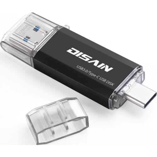 USB C Dual Flash Drive, DISAIN Type C External Storage Memory Stick USB 3.0 Drive for Android, Pc, Smartphone, Macbook Pendrive