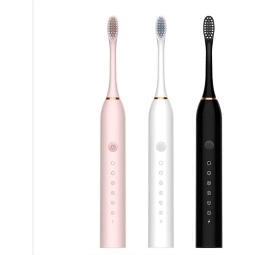 Electric Toothbrush With 5 Brush Head 6 Gears Sonic Vibration Adult Household Soft Fur USB Charging Waterproof Toothbrush