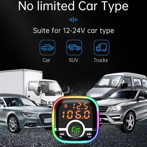 FM Transmitter Bluetooth 5.0 Car MP3 Player Wireless Handsfree Car Kit with Type-C PD QC3.0 Quick Charger BC68