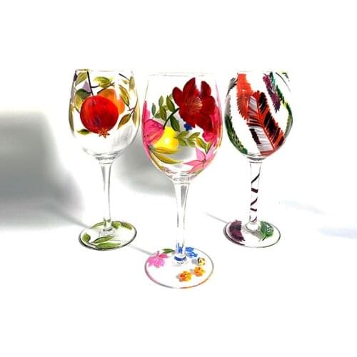 Interesting Painted Colored Wine Glass Champagne Flute Vodka Cups Hotel Bar Party Drinkware Home Decoration