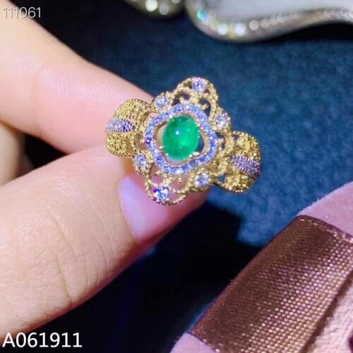KJJEAXCMY fine jewelry natural Emerald 925 sterling silver new gemstone women ring support test luxury