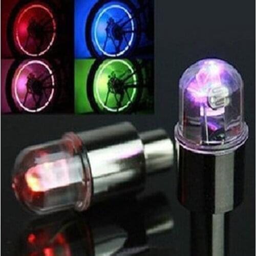 2pcs cars wheel caps decotation cars light for tire Hub Lamp bike wheel deco LED Tire Valve Caps auto cars accessories