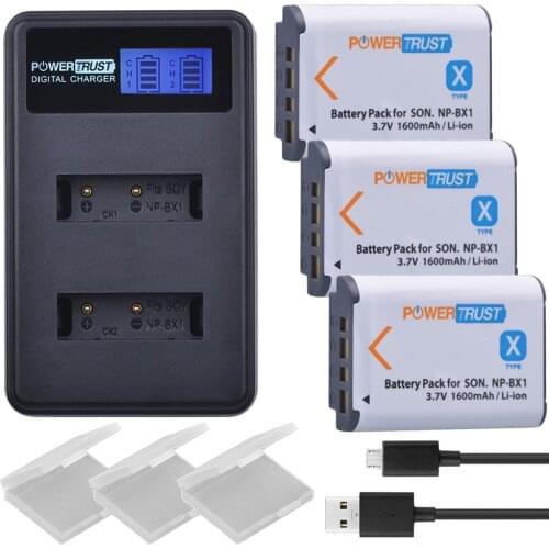 3Pcs NP-BX1 NP BX1 NPBX1 Battery Pack+ LCD USB Dual Charger for Sony DSC-RX100 WX500 IV RX10 II HX300 WX300 HDR-AS15 CX240E MV1