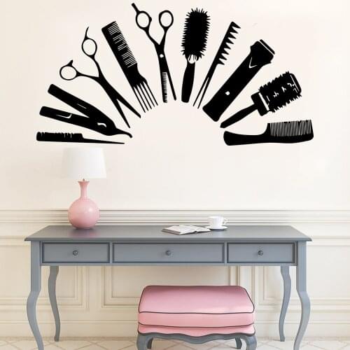 Creative Hair salon Wall Barber Wall Stickers For Beauty Salon Decor Decals Vinyl Sticker Wallpaper