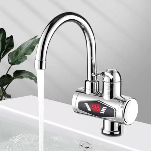 Instant Tankless Electric Hot Water Heater Faucet Kitchen Heating Tap Water Heater with LED Temperature Display