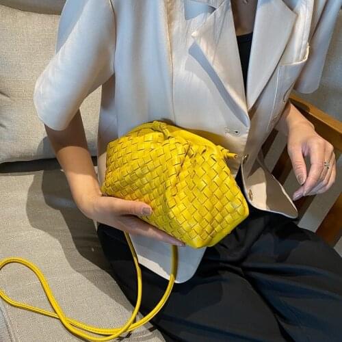 Fashion Woven Shoulder Bags For Women 2021 New Trend PU Leather Shopper Bag Creativity Crossbody Bag Youth Female Daily Packet