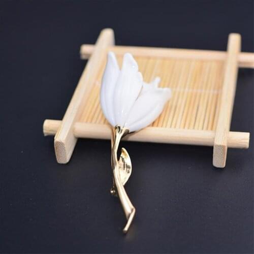 Fashion Womens Jewelry Tulip Flower Brooch Euramerican Style Girl Gorgeous Elegant Retro Clothing Accessories