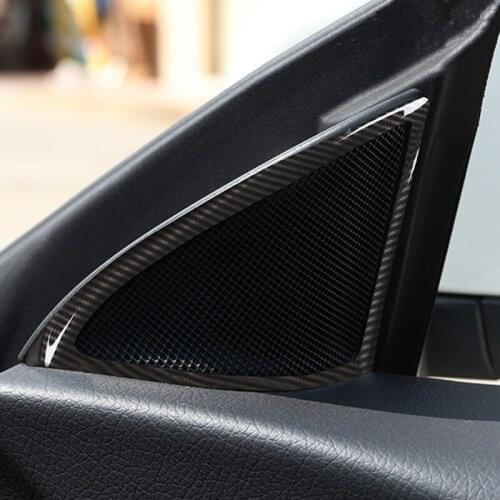 Carbon Fiber Style Front Stereo Speaker Frame Cover Trim 2Pcs For Mercedes Benz CLA 200 220 260 2015-2016 ABS Althorn Decoration