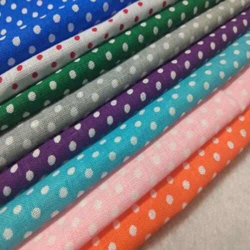 New Arrival! Colorful 8 Colors Polka Dot Printed 100% Cotton Fabric 24x22cm fabric Bundle quilting tilda fabric for DIY sewing