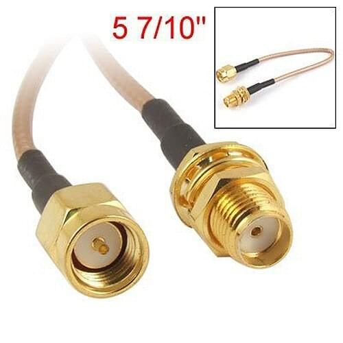 New Style Male to Nut Bulkhead Crimp RG316 Coax Cable Jumper Pigtail 15cm