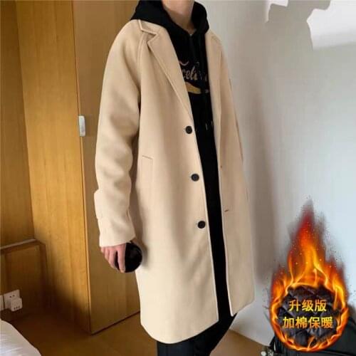 Harajuku Overcoat Male Japanese Streetwear Jackets Men Korean Fashion Winter Jacket Coats 2021 Wool Coat Mens Oversized