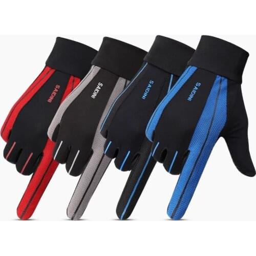 2PCS Summer Thin Gloves Men Sports Outdoor Elastic Quick-Dry Breathable Non-Slip Touch Screen Cycling Women Full-Finger Gloves