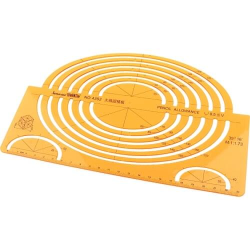 Plastic Students Math Draw Protractor Stencil Ruler Test Stencils 24.6x15cm