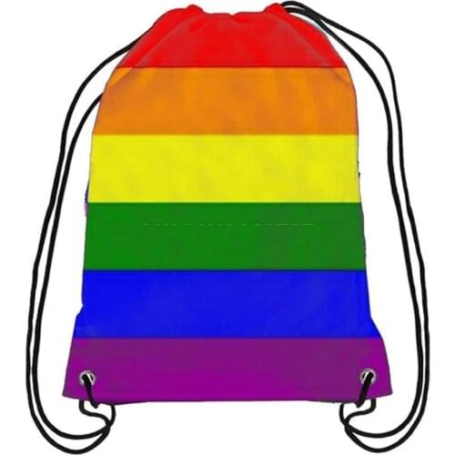 Rainbow Gay Pride Drawstring Bag 30x45cm LGBT Sports Decoration Promotion Home Holiday Business Advertising Fashion Wholesale