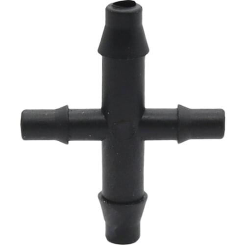 4-way Connector Irrigation Garden Agriculture Pipe Barbed Conector 4mm to 3 mm Hose Coupling for 4/7mm Greenhouse Hose 50 Pcs