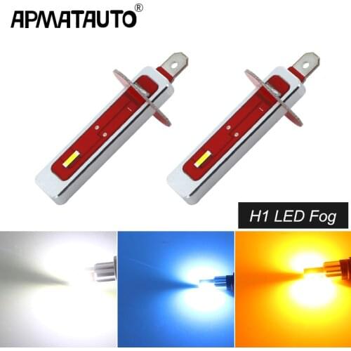 2PCS H1 LED Car Bulbs Auto 2000LM LED Fog Lamp DRL Daytime Running External Lights Day Driving Vehicle White 6000K Yellow 12V