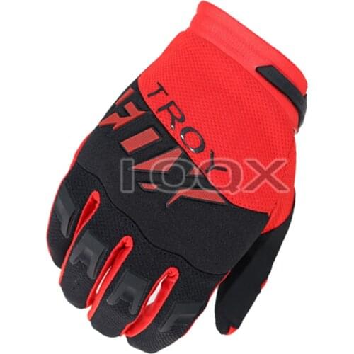 Troy FOX Motocross Motorbike Downhill Bike Offroad Black Red Gloves Air Mesh Cycling Race Gloves