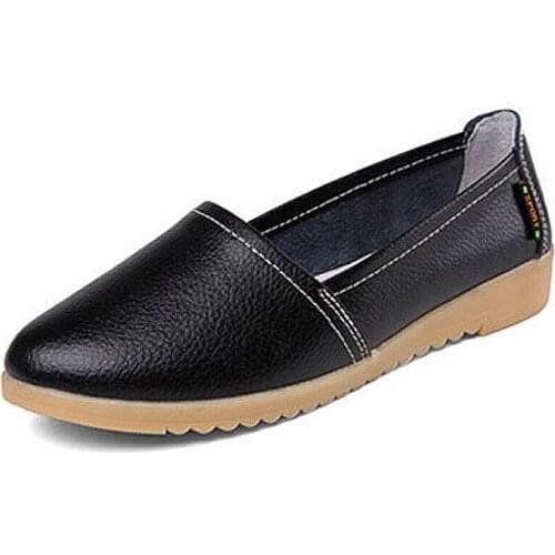 Pointed Toe Women Shoes Ballet Flats Driving Shoes Woman Slip On Casual Boat Shoe Autumn Women Leather Loafers XKD1085