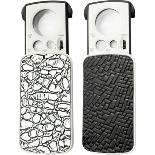 30X 60X 90X Magnifying Glass With LED Light Jewelry Identification Reading High Magnification Acrylic Pull-Out Magnifying Glass