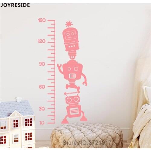 JOYRESIDE Growth Chart Wall Decal Vinyl Sticker Baby Robots Cute Home Children Kids Bedroom Warm Decor Interior Design A664