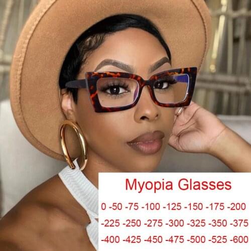 Vintage Cat Eye Optical Glasses Women Men Spectacle Frame Anti Blue Light Computer Myopia Glasses Prescription Diopters -1 to -6