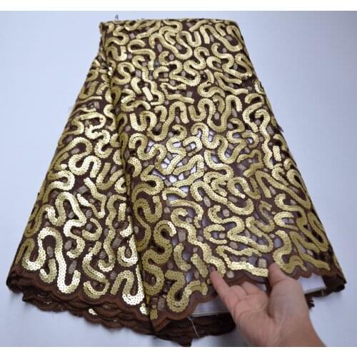 High Quality French Tulle Sequence Lace Fabric Fashion Organza Lace Fabric African Lace Fabrics with Sequins for Party Dress P-8