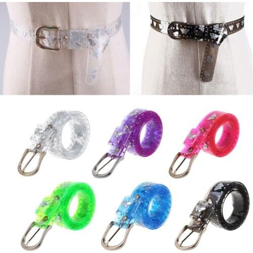 Sweet Candy Color Butterfly Belt Women Dress Transparent Jelly Waist Belt