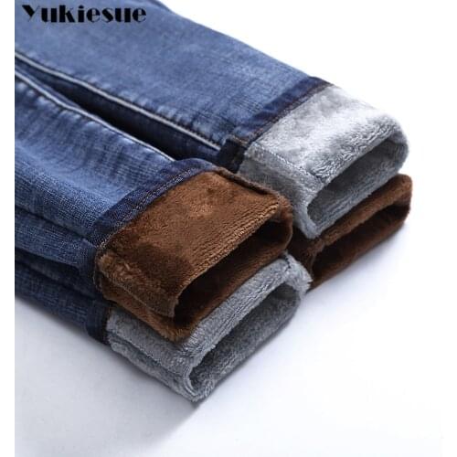 Winter fleece thick Push Up Plus Size Jean With High Waist Denim Pants Womens Female Boyfriend Jeans For Women Warm Jeans Woman