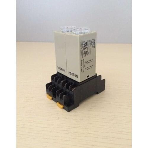 1 Set Mini Time Relay H3Y-2 8 Pin 5A 0-5/10/30/60s Power On Delay Timer + PYF08A Socket Base 12VDC 24VDC 110VAC 220VAC
