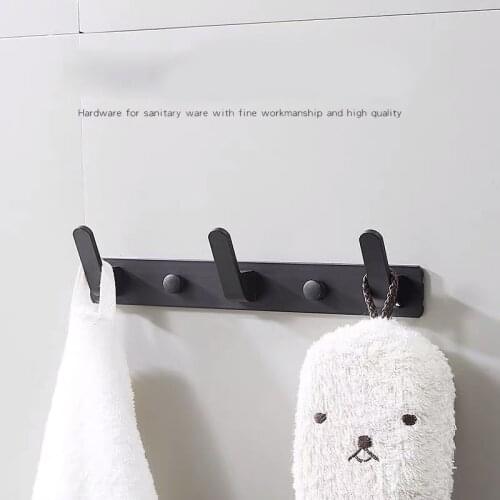 1Pc Creative Wall-mounted Space Aluminum Robe Hook Kitchen Door Coat Hanger Bathroom Towel Rack