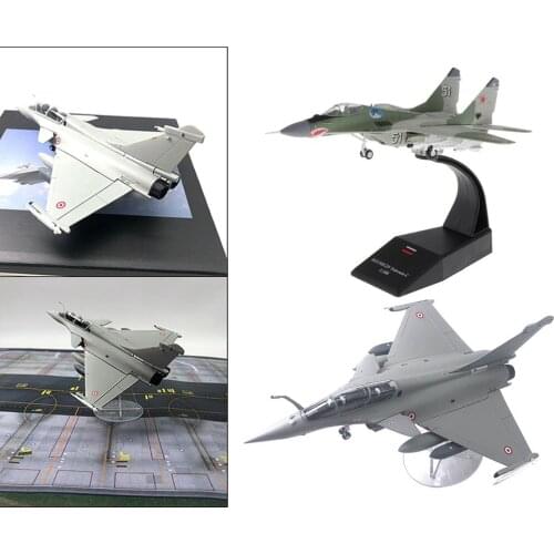 2x 1/72 Dassault Rafale Plane Fighter & 1/100 MIG-29 Diecast Aircraft for Home Office Desktop Decoration