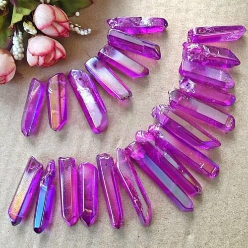 3-5CM Rare Natural Purple Aura Lemurian Seed Quartz Crystal Stones Point Specimen New