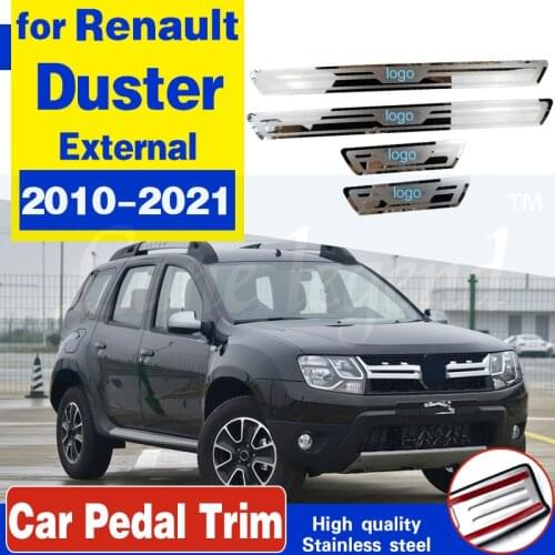 Sticker For Dacia Renault Duster Car Door Sill Stainless Steel Protector Scuff Plate Accessories Styling 2010 2012 2021 4pcs