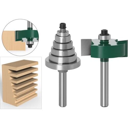 6mm Cemented Carbide Rabbet Router Bit with 6 Bearings Set Portable Tools for Woodworking Cutter