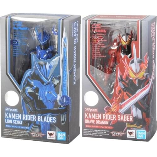 Bandai SHF Kamen Rider Holy Blade Saber Dragon of Courage Flame Sword Sword and Lion Battle Action Figurals Brinquedos Model